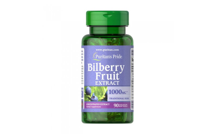 Bilberry Fruit Extract 1000 mg (90 softgels)