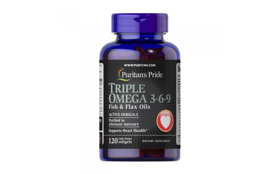 Triple Omega 3-6-9 Fish, Flax & Flax Oils (120 softgels)