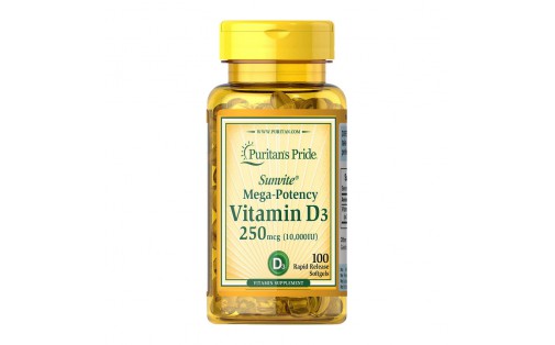 Vitamin D3 250 mcg (10,000 IU) (100 softgels)