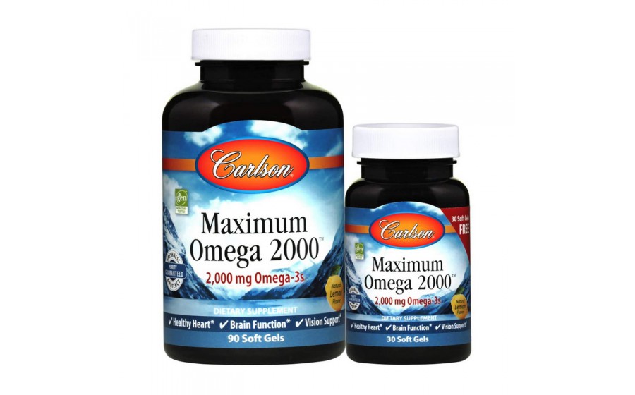 Maximum Omega 2000 mg (90+30 soft gels, natural lemon)