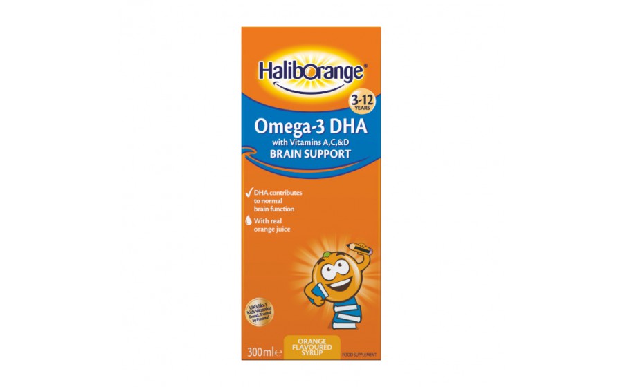 Omega-3 DHA + Vits A,C & D Brain Support (300 ml, orange)