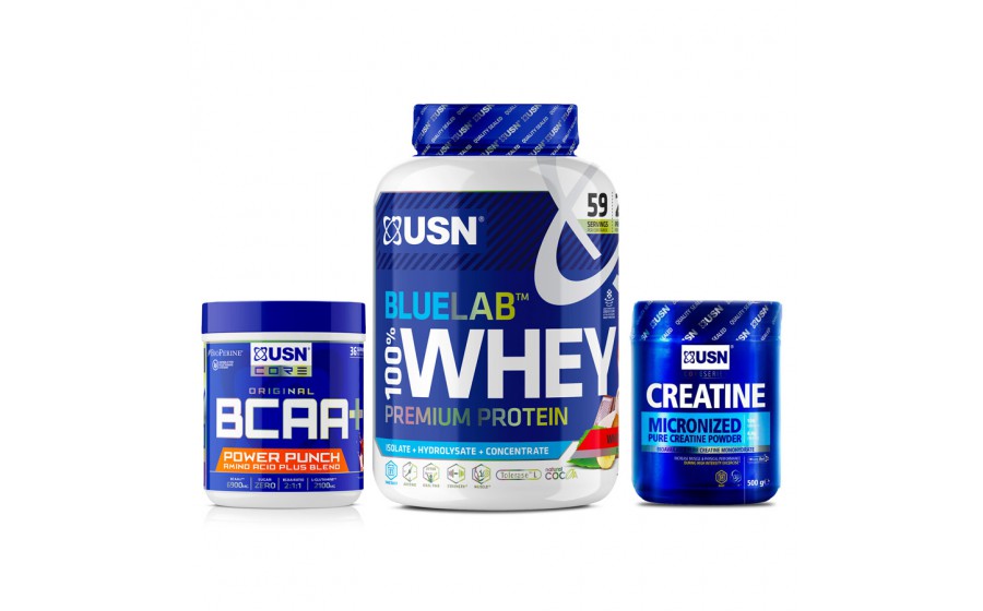 Blue Lab 100% Whey Premium Protein (2 kg wheytella) + Micronized Creatine Monohydrate (500 g) + BCAA Power Punch (400 g cherry)