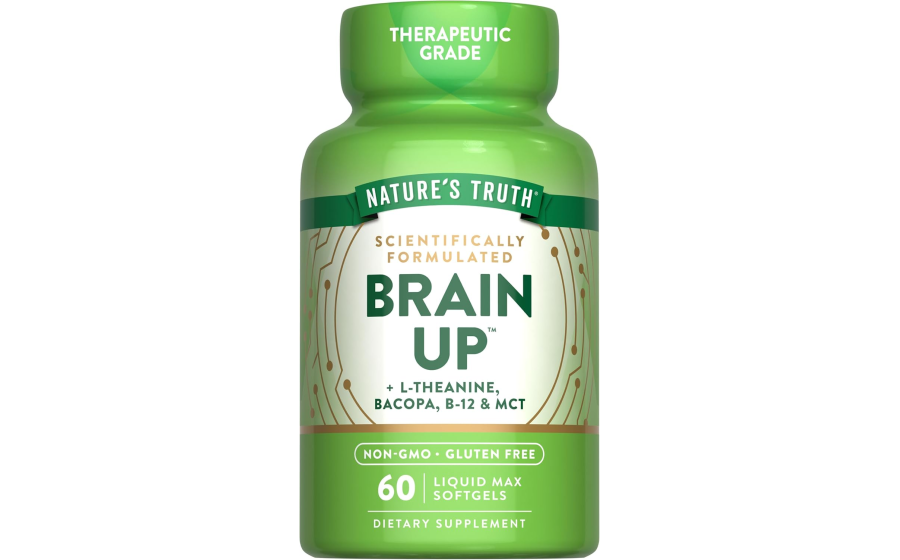 Nature's Truth Brain Up 60 Liquid Softgels with L-Theanine, Baco