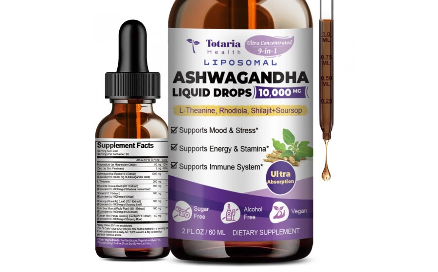 Totaria Health Liposomal Ashwagandha Liquid Drops 10000 mg 60 ml