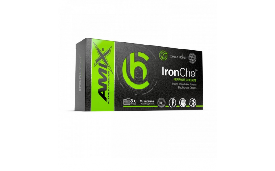 Amix ChelaZone IronChel Iron/Ferrous/Bisglycinate Chelate (90 caps)