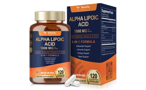Totaria Heaalth Alpha Lipoic Acid 1000 mg 6-in-1 Formula 120 cap