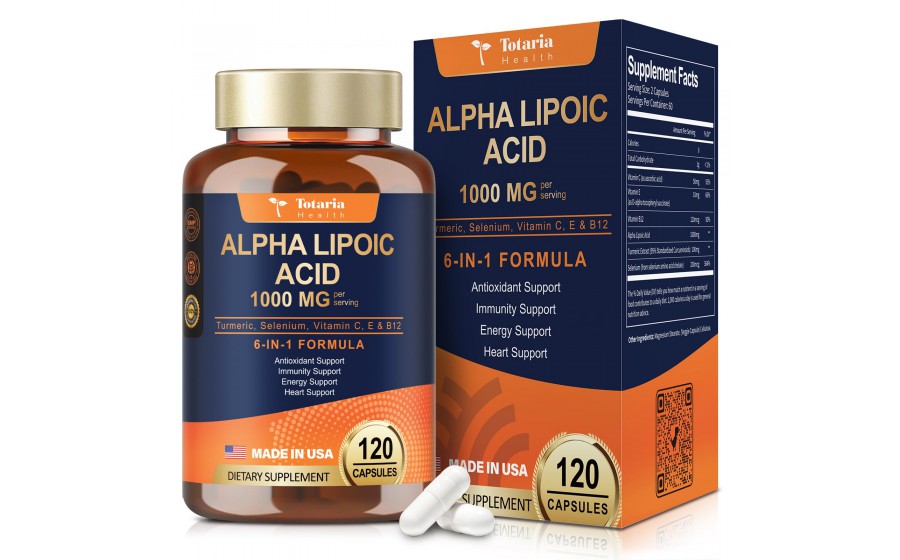 Totaria Heaalth Alpha Lipoic Acid 1000 mg 6-in-1 Formula 120 cap