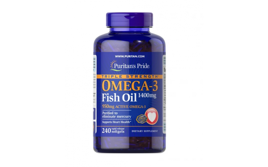 Puritan's Pride Triple Strength Omega-3 Fish Oil 1400 мг (950 mg Puritan's Pride Triple Strength Omega-3 Fish Oil 1400 мг (950 mg